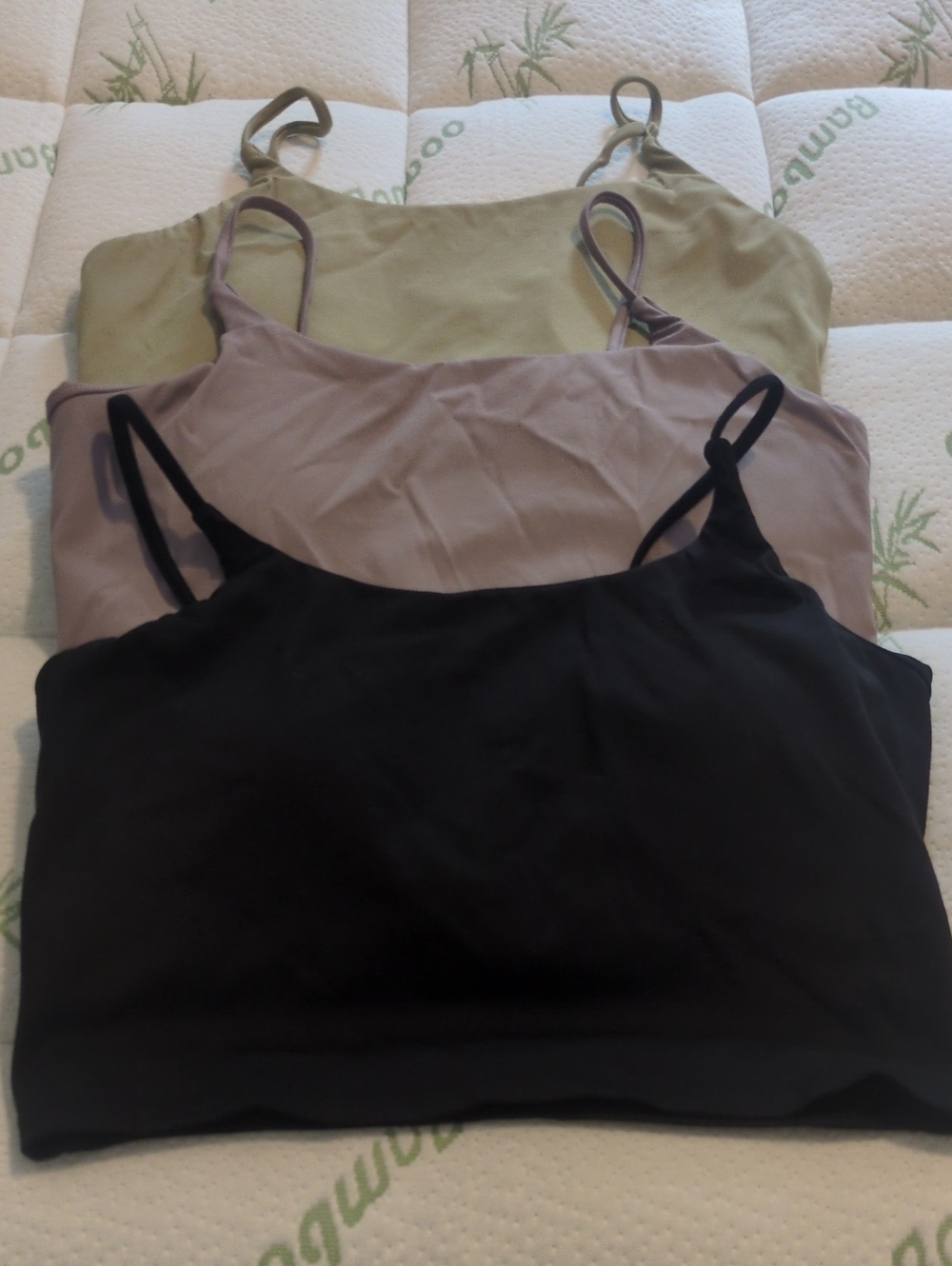 Women’s Essential Spaghetti Strap Cami Bundle - Black, Taupe, Olive